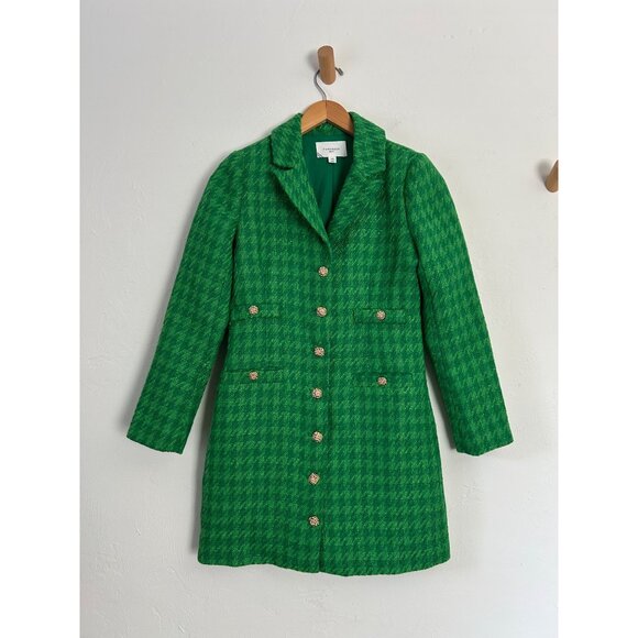 Pomander Place by Tuckernuck  Womens XS Emerald Tweed Stacie Dress - Picture 2 of 11